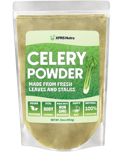 XPRS Nutra Celery Powder - Fresh Powder Antioxidant - Premium Celery, Vegan Friendly (454 g)