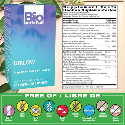 Bio Nutrition Urilow, 60 Vegetarian Capsules