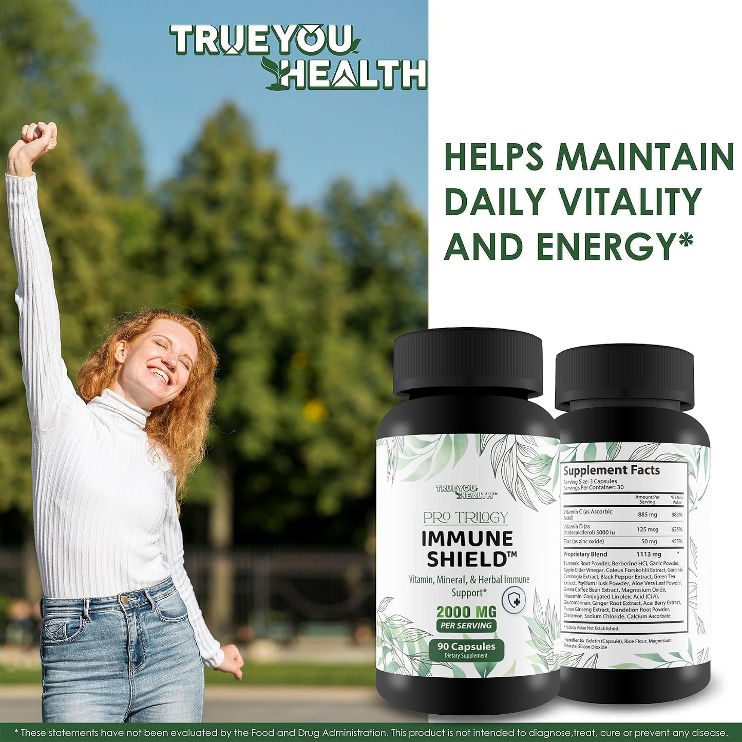 Pro Trilogy Immune Shield - Immune Support Capsules with Vitamin C, D, Zinc & Herbal Extracts - görsel 6