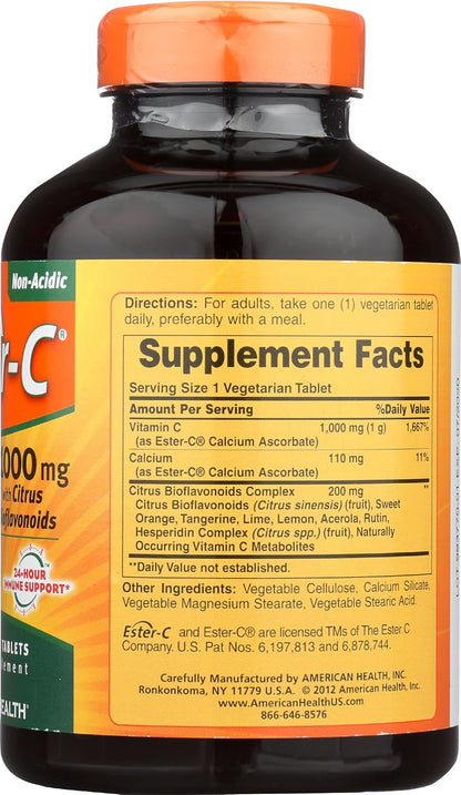 American Health Ester-C 1000mg with Citrus Bioflavonoids, 180 Caplets