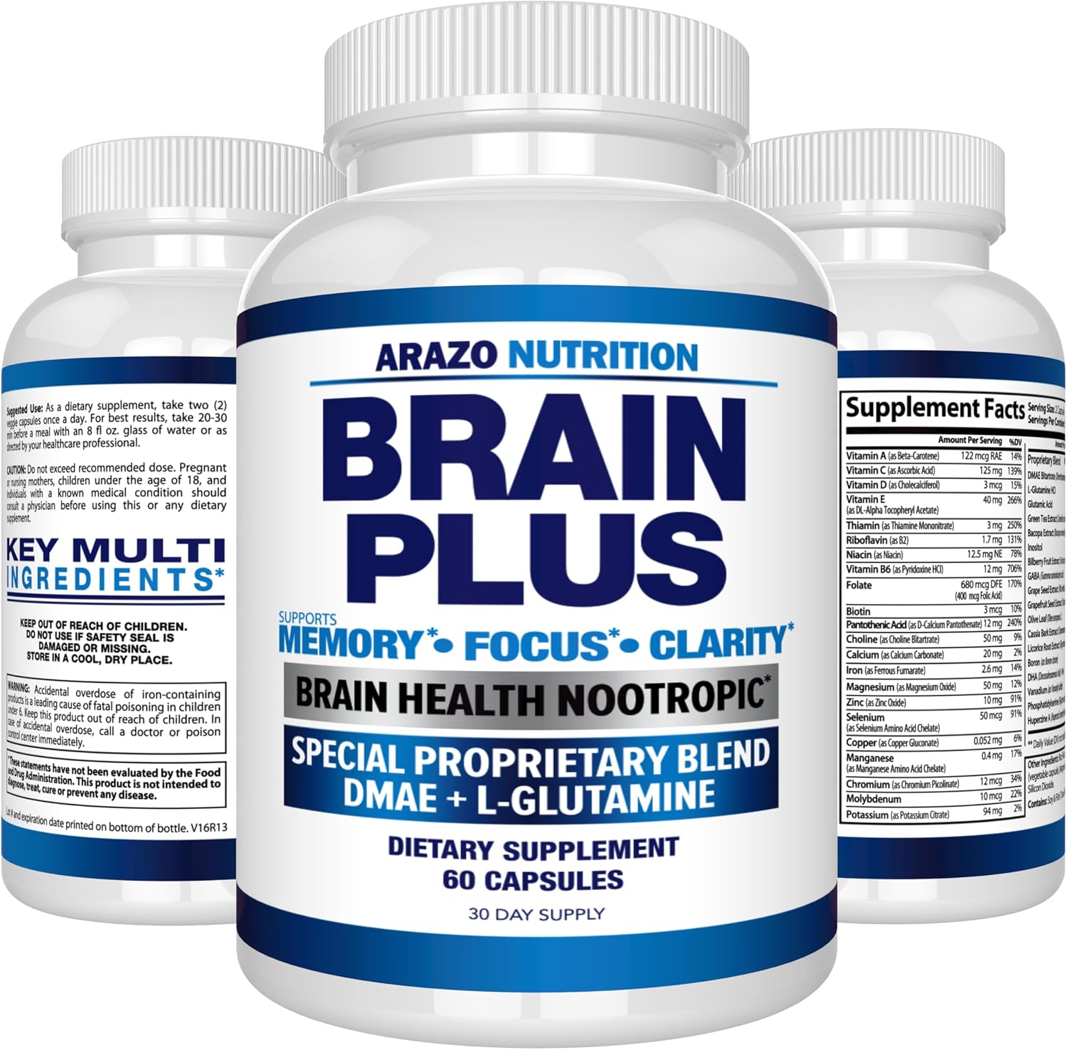 Arazo Nutrition Brain Plus – Nootropic Supplement for Memory and Focus - görsel 6