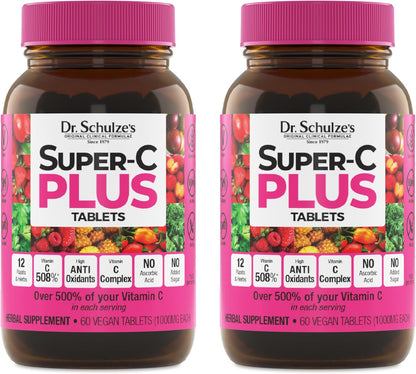 Dr. Schulze's Super-C Plus - High-Potency Vitamin C Powder - Immune & Skin Health Support - 57 g (20 Servings)