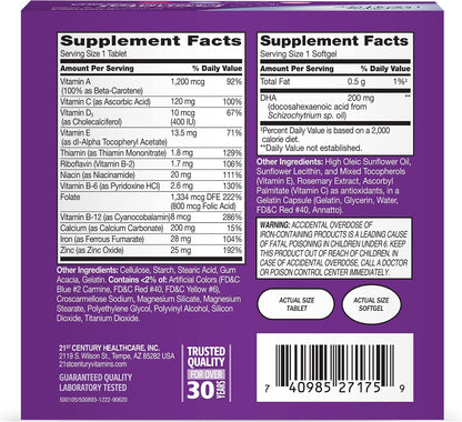 21st Century Antenatal with DHA - 120 Tablets & Softgels