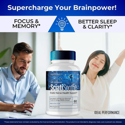 SciatiSoothe for Sciatica Capsules - Nerve Health Support Supplement, Advanced Formula, Maximum Strength (2-Pack)
