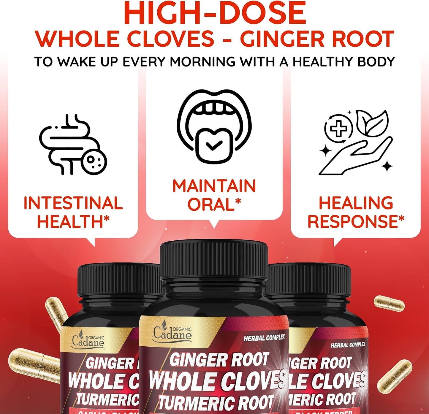 Cadane 5in1 Whole Cloves Herbal Blend – Digestive & Immune Support – Non-GMO, Vegan – 90 Capsules - görsel 5