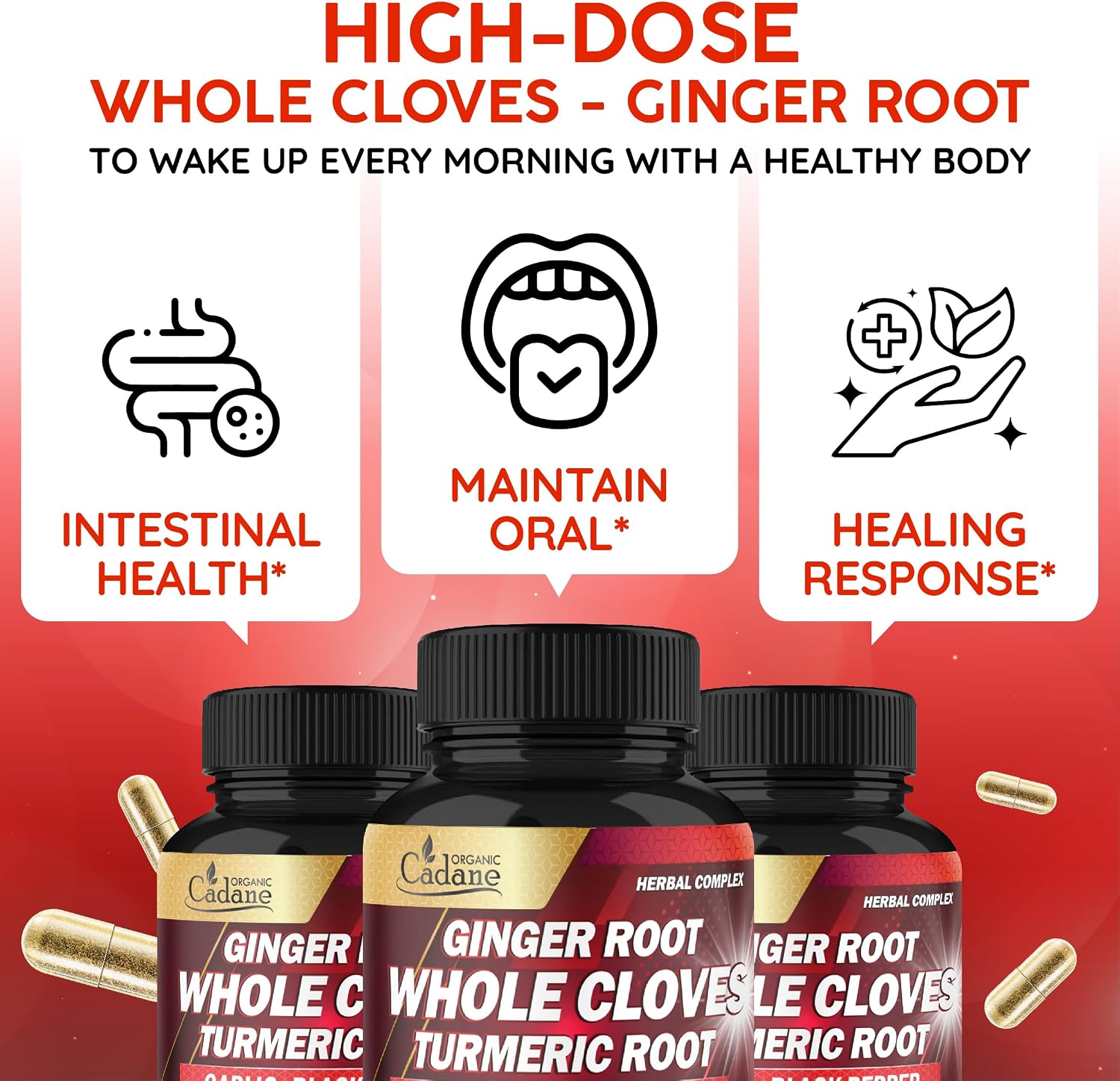 Cadane 5in1 Whole Cloves Herbal Blend – Digestive & Immune Support – Non-GMO, Vegan – 90 Capsules - görsel 5