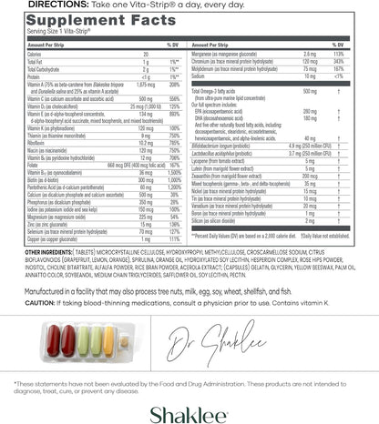 Shaklee Vitalizer Men - Advanced Nutrition Vita-Strips with Vitamins, Minerals, Omega-3s, Probiotics - 30 Strips