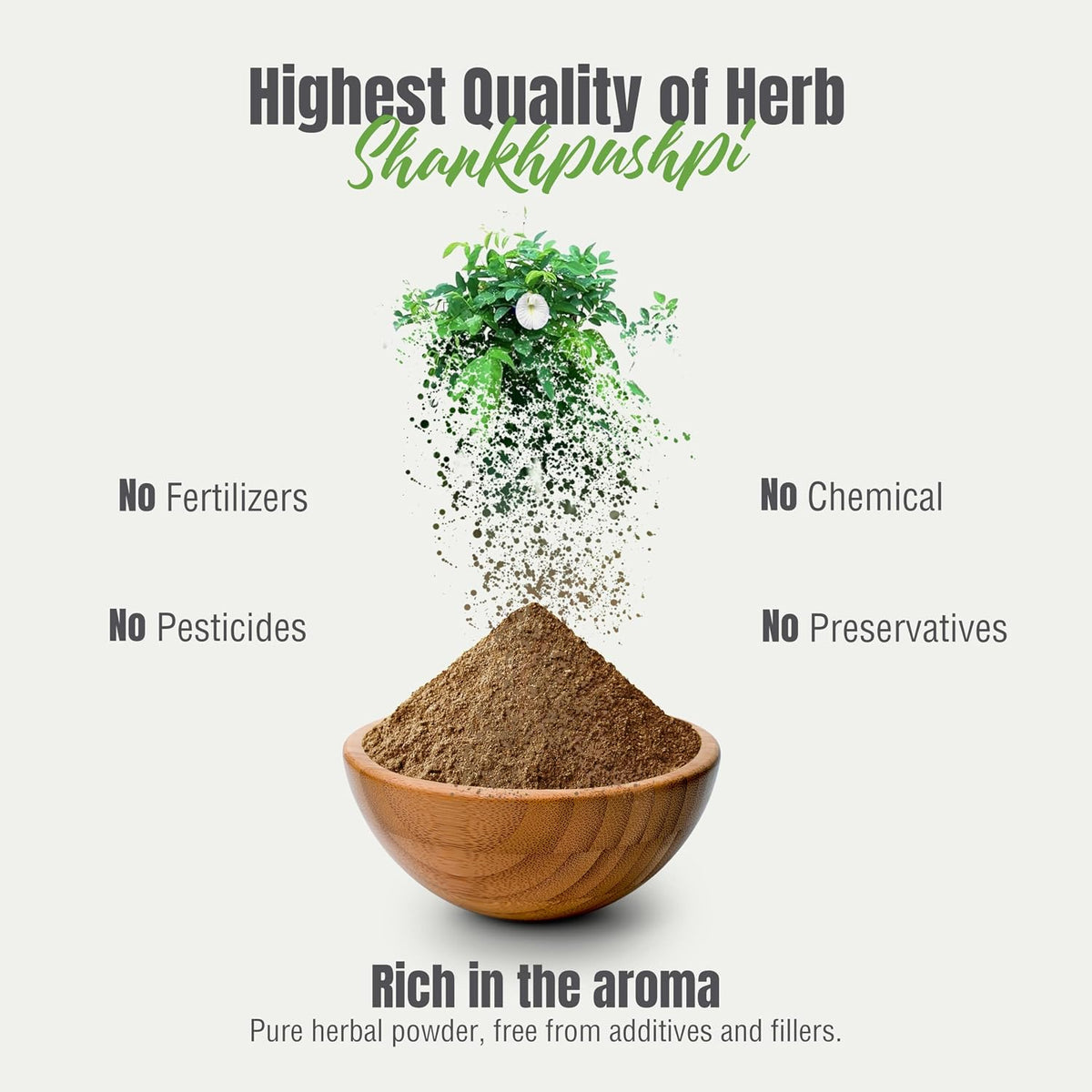 HerbsForever Shankhpushpi (Convolvulus Pluricaulis) Whole Plant Powder - 454g (16 oz) - görsel 7
