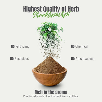 HerbsForever Shankhpushpi (Convolvulus Pluricaulis) Whole Plant Powder - 454g (16 oz)