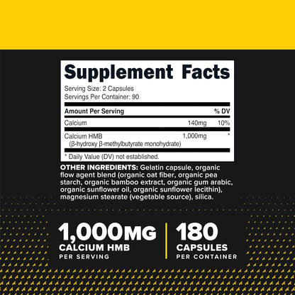 Primaforce HMB (Beta-Hydroxy Beta-Methylbutyrate) 1000mg, 180 Capsules