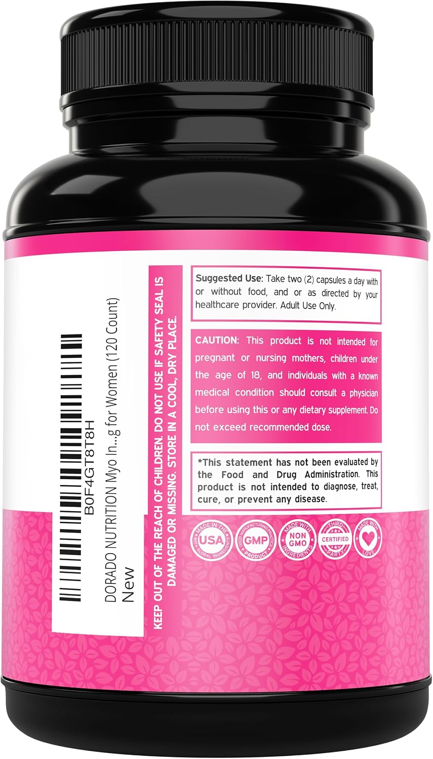 Myo-Inositol 1000mg Capsules – Hormone Balance Support – 120 Count - görsel 3