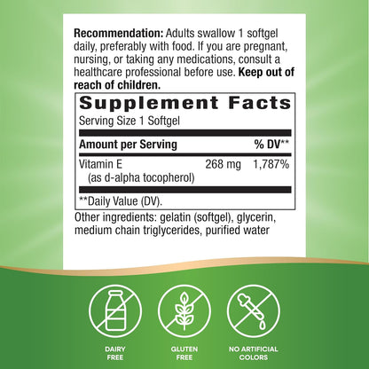 Nature's Way Vitamin E 400 IU, 100 Softgels (Pack of 2)