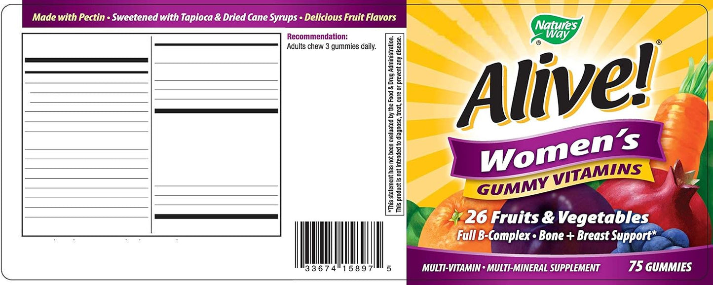 Nature's Way Alive! Women's Vitamin Gummies, 75 CT - görsel 3