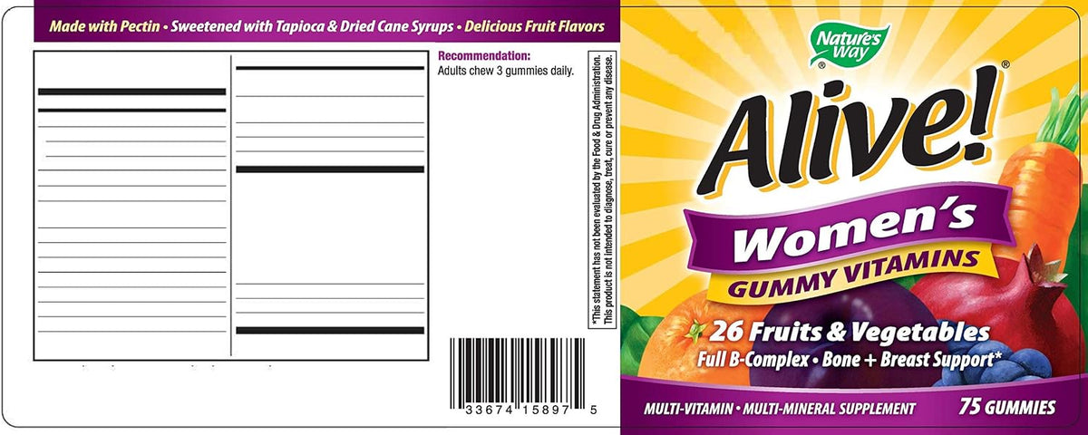 Nature's Way Alive! Women's Vitamin Gummies, 75 CT - görsel 3