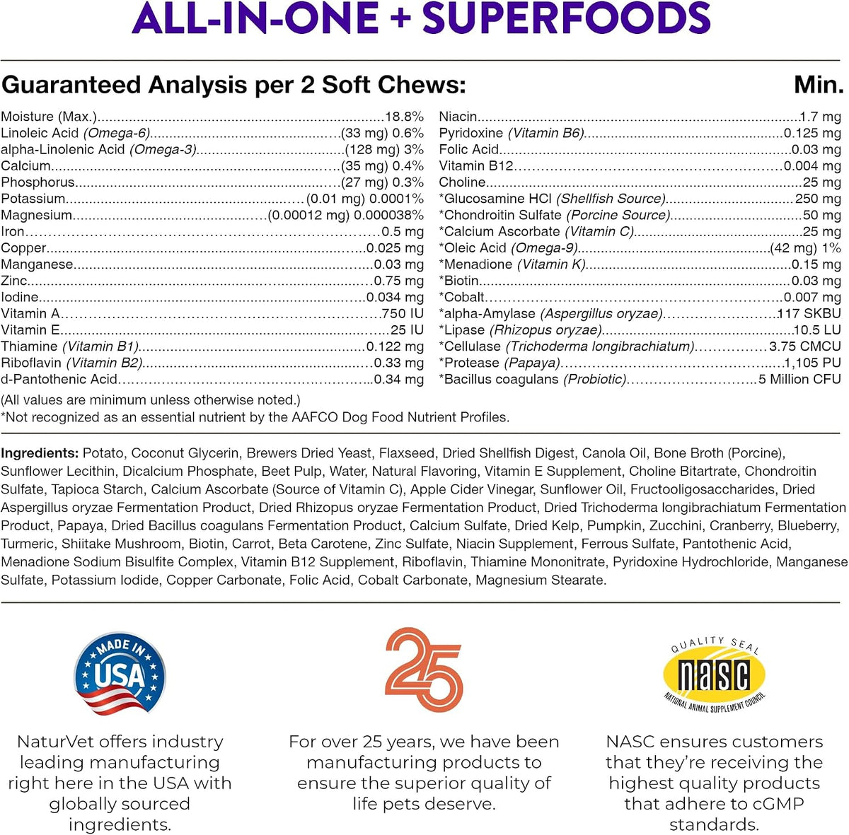 NaturVet Evolutions All-in-One + Superfoods Soft Chews for Dogs (180 Count) - görsel 8