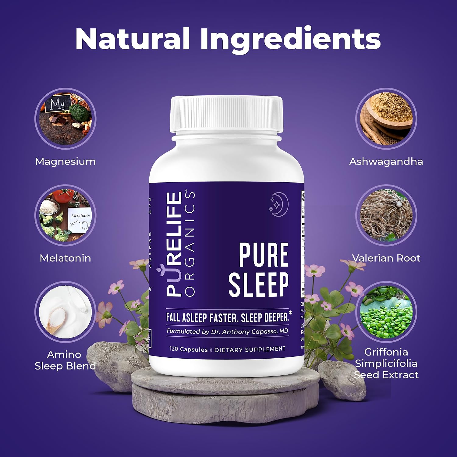 Pure Sleep Supplement - Doctor Formulated - 120 Vegan Capsules - görsel 3