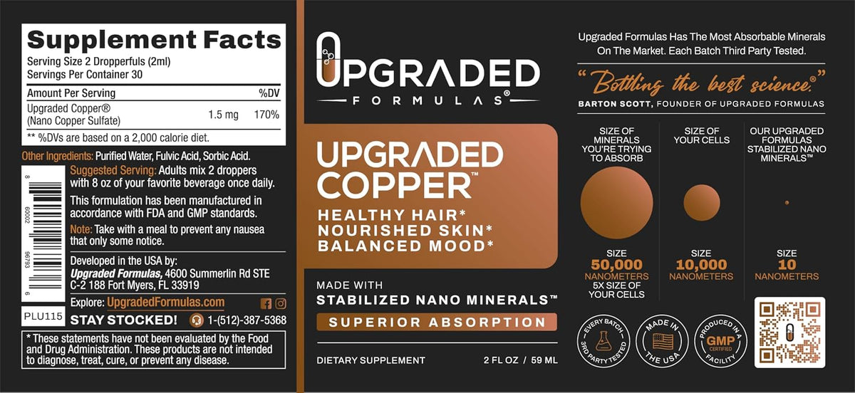 Upgraded Formulae Copper with Liquid Nano Minerals – Healthy Hair, Nourished Skin and Balanced Mood – Vegan, Paleo (59 ml) - görsel 4