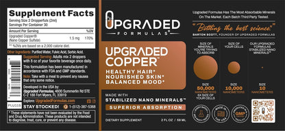Upgraded Formulae Copper with Liquid Nano Minerals – Healthy Hair, Nourished Skin and Balanced Mood – Vegan, Paleo (59 ml)