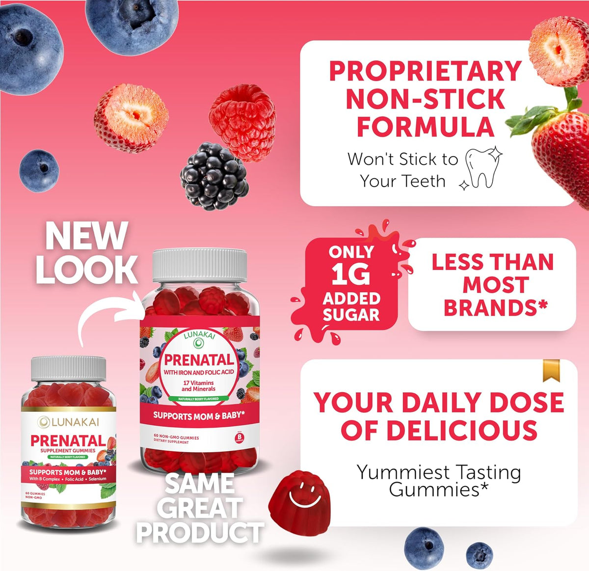 Lunakai 17-in-1 Prenatal Vitamins and Biotin Gummies Bundle - görsel 3