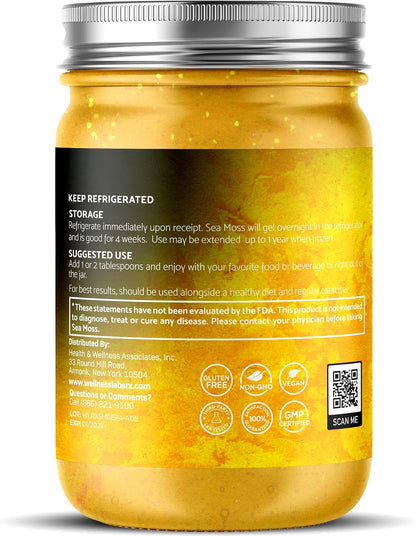 WELLNESS LABSRX Irish Sea Moss Gel - Wildcrafted Superfood Pineapple Flavour - 283g