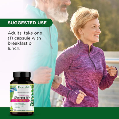 EMERALD LABS Women's 45+ 1-Daily Multivitamin - Bone, Heart & Brain Health Support* - Gluten-Free & Vegetarian - 60 Capsules