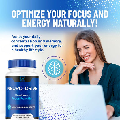 Neuro Drive Capsules - Advanced Formula, 300 Capsules (5-Month Supply)