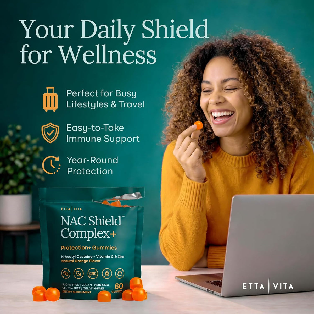 Sugar-Free NAC Gummies with Vitamin C and Zinc - Immune Support - Vegan - görsel 6