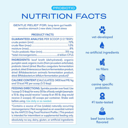 Native Pet Probiotics for Dogs – Vet-Formulated Probiotic Powder for Gut & Digestive Health (6 Billion CFUs, 120 Scoops)