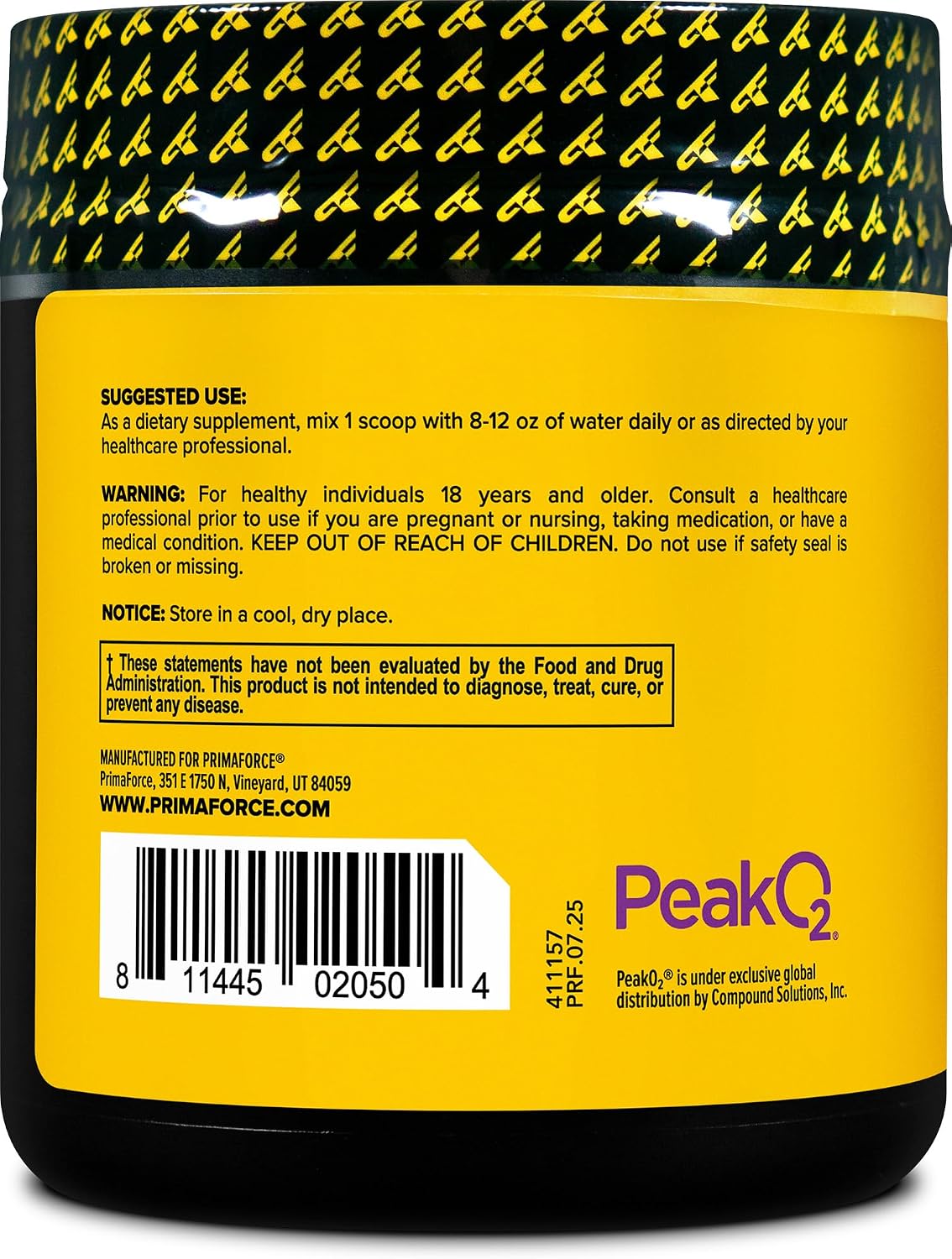 PrimaForce Peak O2 Sports Supplement, 120 g - Proprietary Organic Mushroom Blend - görsel 3
