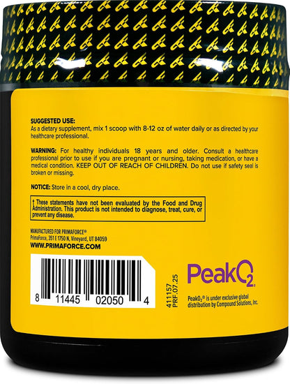PrimaForce Peak O2 Sports Supplement, 120 g - Proprietary Organic Mushroom Blend