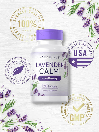 Carlyle Lavender Softgels 80 mg, 120 Capsules - Calm & Non-Drowsy Formula