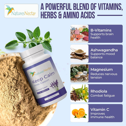 Nature's Nectar Keep Calm – Capsules with Ashwagandha, GABA, Magnesium & 5-HTP