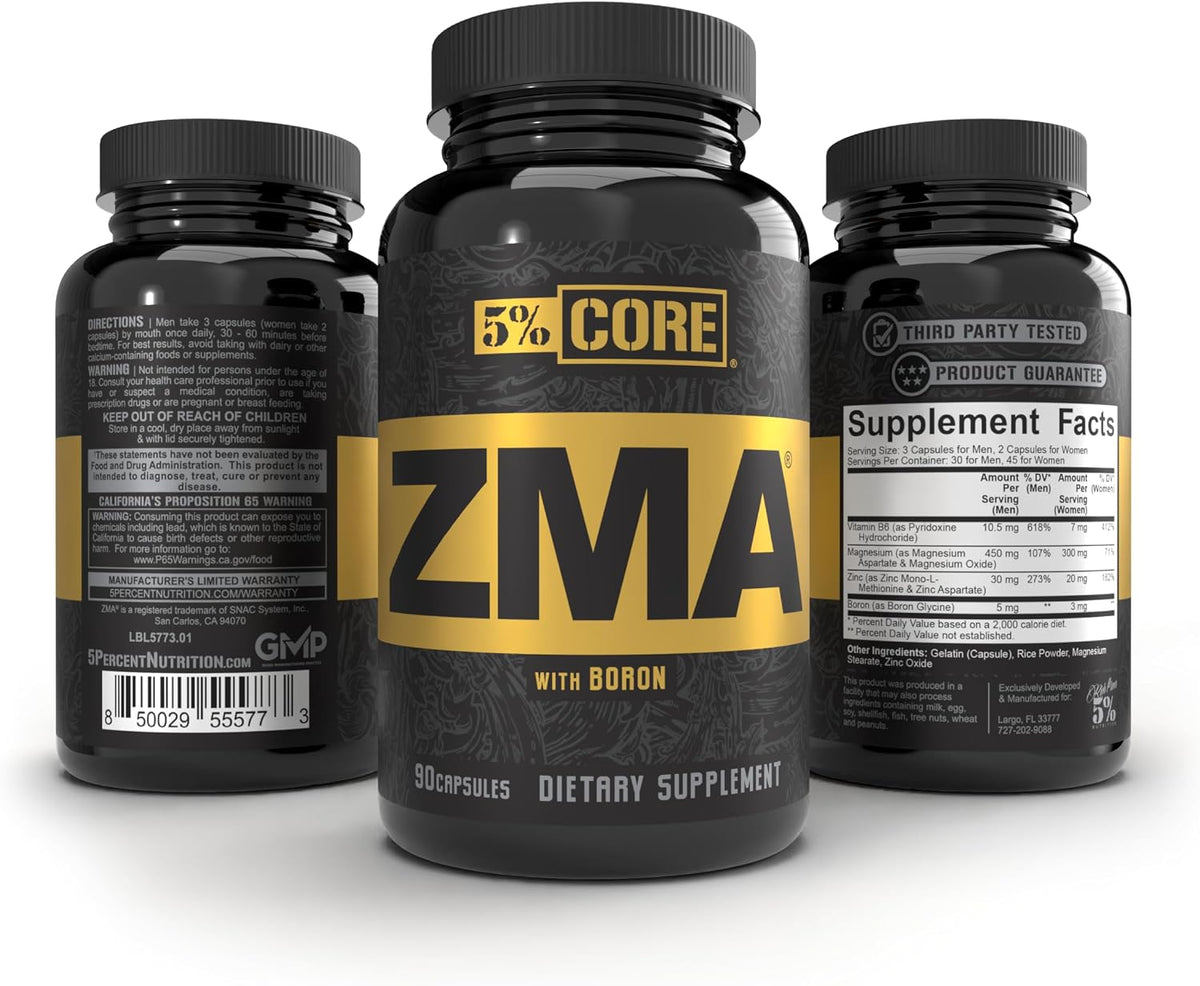 5% Nutrition Core ZMA (with Boron) – 90 Capsules - görsel 6