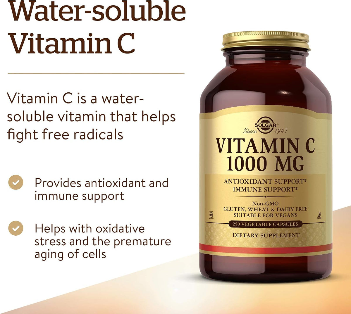 Solgar Vitamin C 1000 mg with Bioflavonoids, 250 Vegetable Capsules - görsel 3
