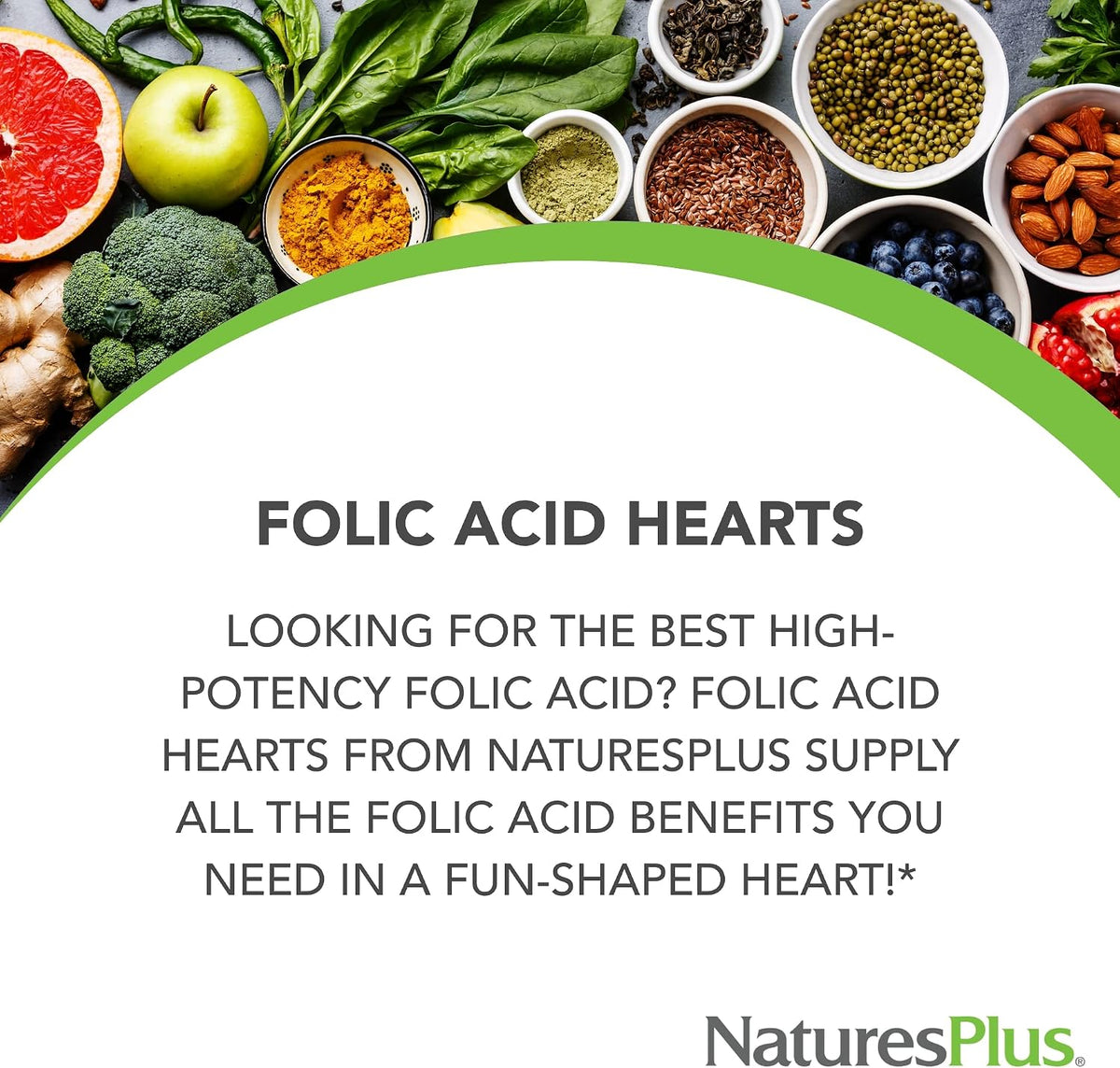 NaturesPlus Folic Acid Hearts - 90 Tablets - with Methylfolate, B6 and B12 - Gluten-free, Vegetarian - görsel 3