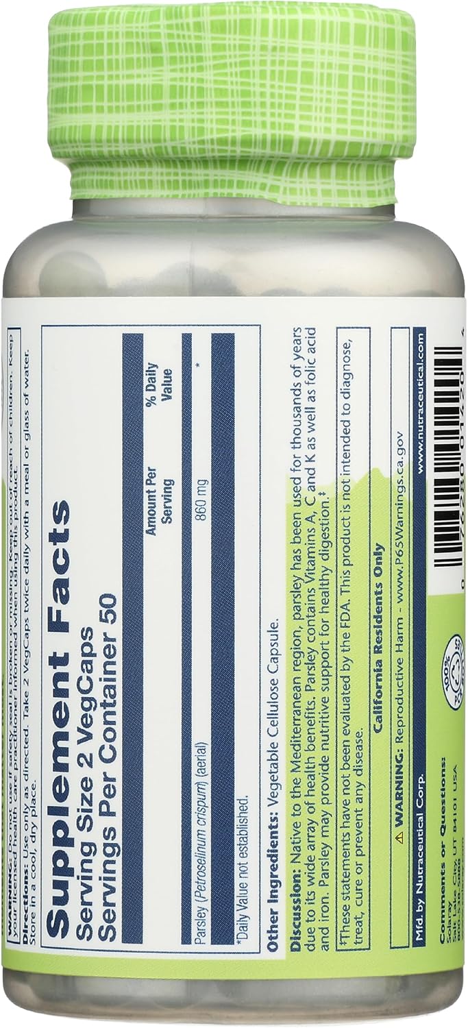 SOLARAY Parsley Capsules, 860 mg, 100 Count - görsel 3