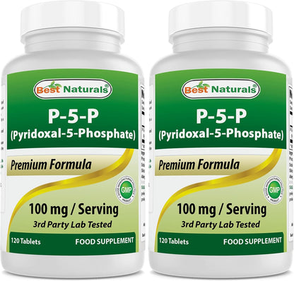 Best Naturals P5P Vitamin B6 (Pyridoxal 5-Phosphate) 100 mg – 120 Tablets