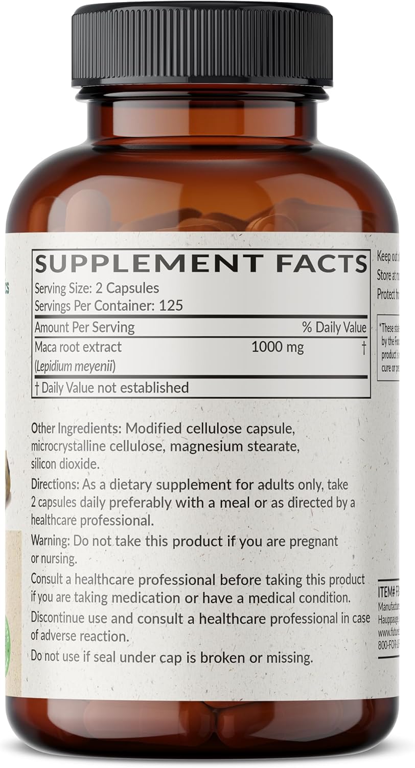 Futurebiotics Maca Root Extra Strength – Supports Energy, Stamina & Reproductive Health, Non-GM, 250 Vegetarian Capsules - görsel 2