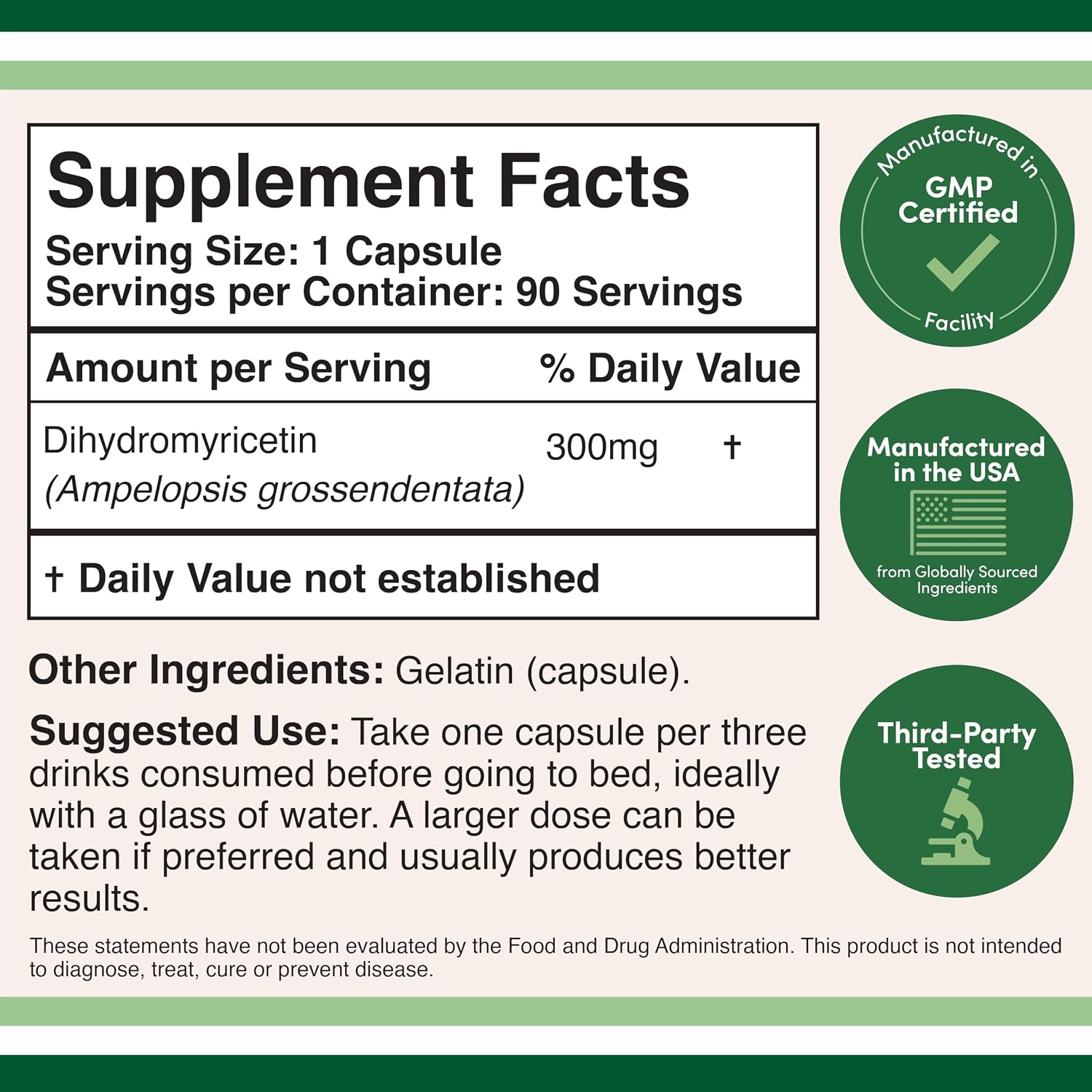Dihydromyricetin (DHM) Supplement - 300mg, 90 Capsules - görsel 2