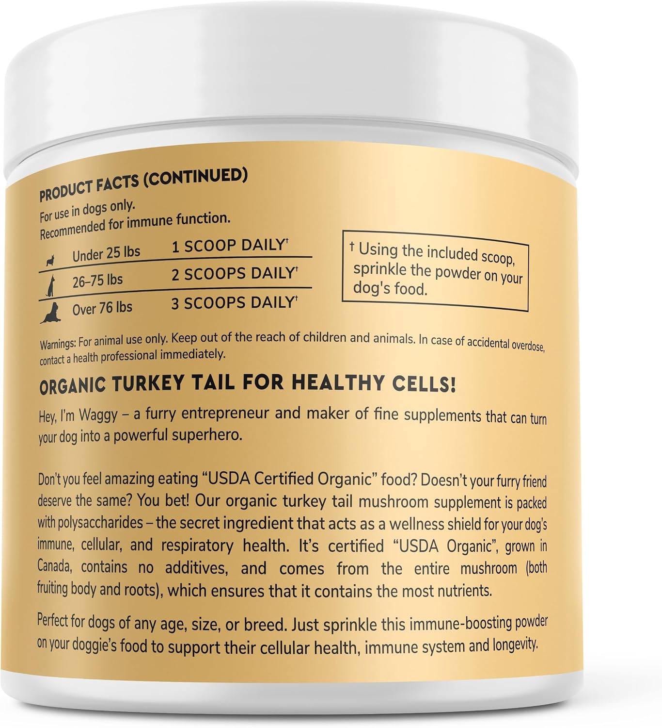 Wonder Paws Organic Turkey Tail Mushroom for Dogs – Immune Support Powder with Beta Glucans, 60 g - görsel 8
