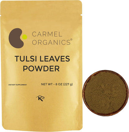 CARMEL ORGANICS Tulsi Leaves Powder - Holy Basil Leaf Powder, 227g