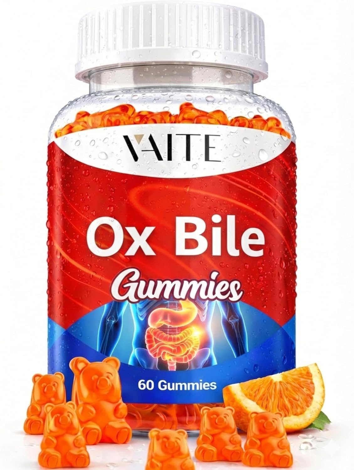 VAITE Ox Bile Gummies – 500mg Digestive Support – 60 Gummies - görsel 1