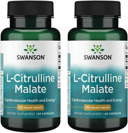 Swanson L-Citrulline Malate, 60 Capsules, 750 mg - Amino Acid Supplement