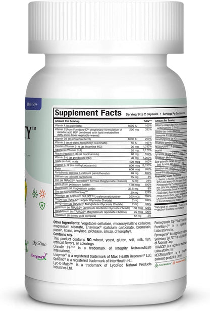 Maxi Health Multivitamin 50 Plus - Daily Multivitamin for Women Over 50 with Vitamin B12, D, Zinc, Magnesium & More - Energy, Immune & Heart Support - Non-GMO (120 Tablets)