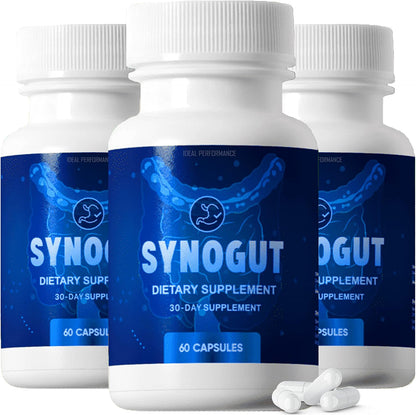 IDEAL PERFORMANCE Synogut Capsules - Dietary Supplement for Gut Health (3 Bottles)
