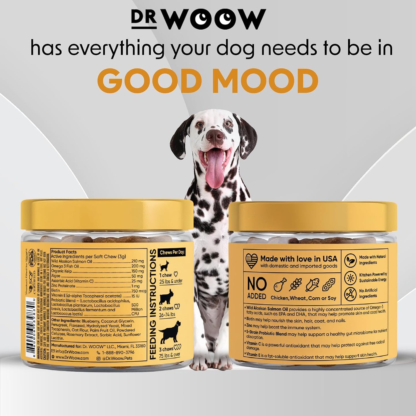 DR WOOW Omega-3 Soft Chews for Dogs – Skin & Coat Support (90 Count) - görsel 5