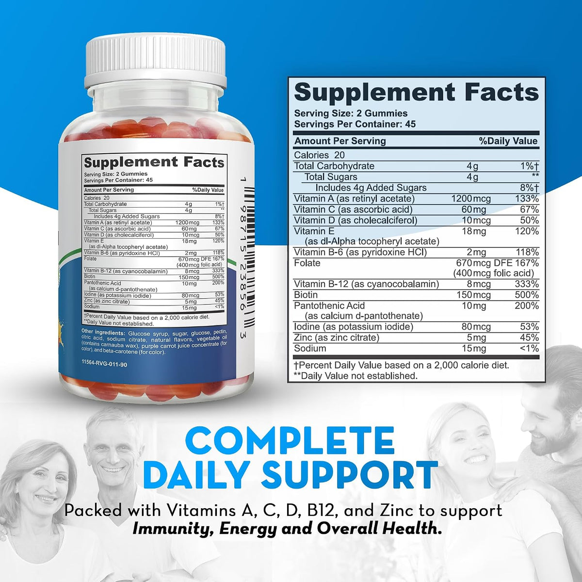 Adult Multivitamin Gummies, 90 Count - görsel 2