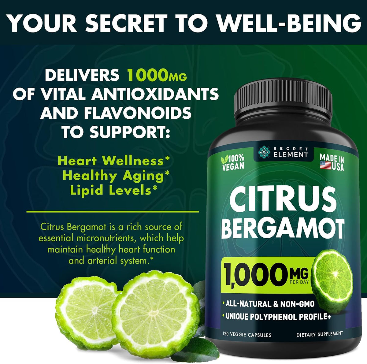 Citrus Bergamot Extract 1000mg – 240 Vegan Capsules (2-Pack) - görsel 6