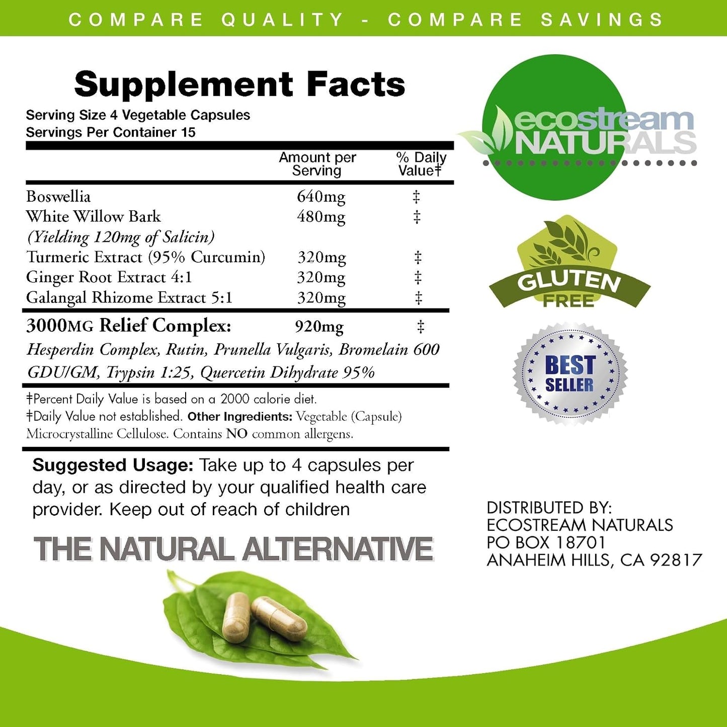 Advanced InflamEase with Turmeric, Curcumin, Enzymes & Boswellia – Vegetarian (Pack of 2) - görsel 3