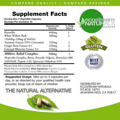 Advanced InflamEase with Turmeric, Curcumin, Enzymes & Boswellia – Vegetarian (Pack of 2)